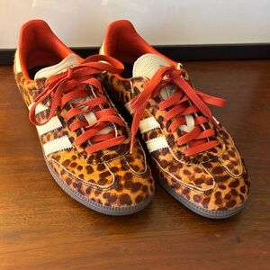 adidas pony hair leopard print samba og sneaker